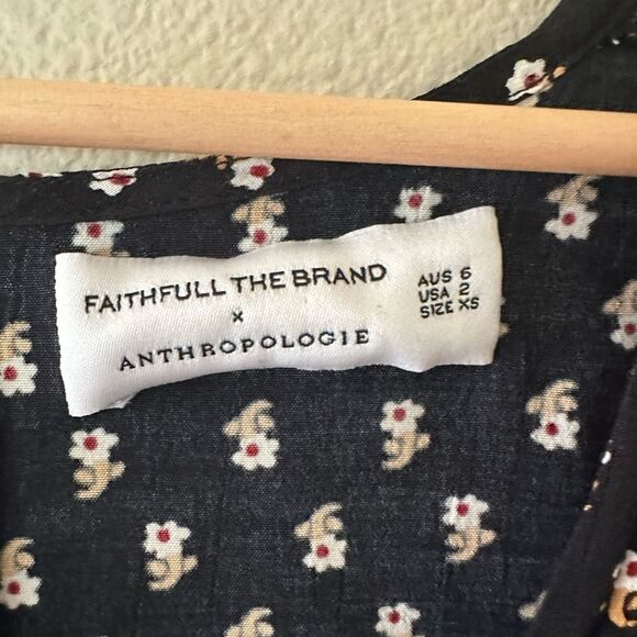 Faithfull The Brand X Anthropologie Fresa Floral Tunic Dress Black Size 2 - Picture 4 of 8